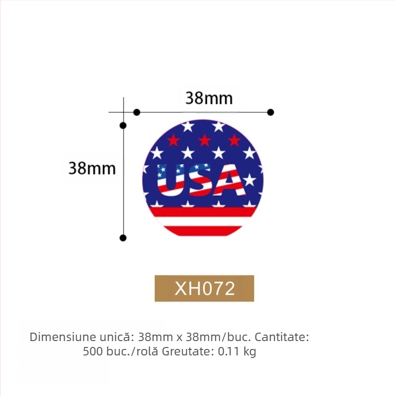 Autocolante XH070 și XH071 și XH072 pentru Ziua Independenței SUA, vot, alegeri generale, imprimare și creare comercială National Tide