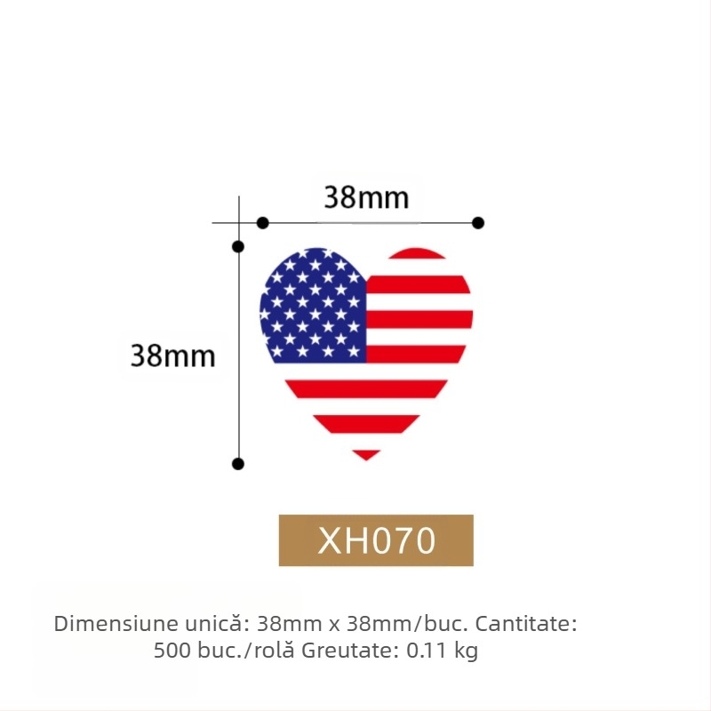 Autocolante XH070 și XH071 și XH072 pentru Ziua Independenței SUA, vot, alegeri generale, imprimare și creare comercială National Tide