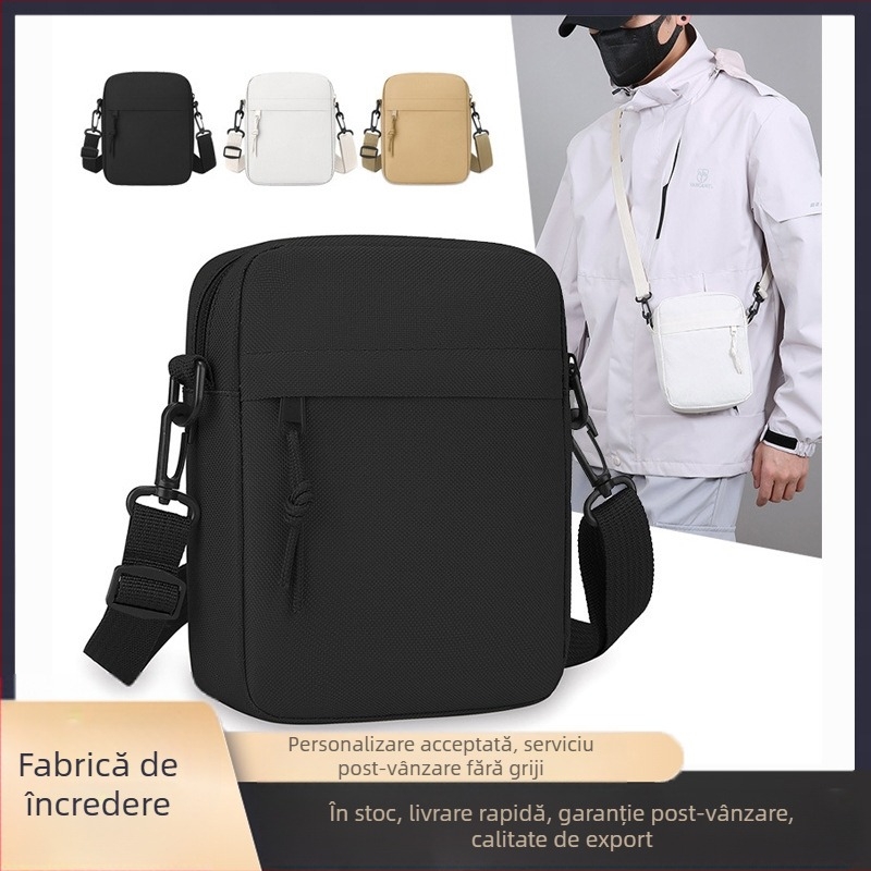 Geantă simplă pentru bărbați, culoare solidă, transfrontalieră, geantă de umăr mini pătrată, geantă de umăr casual, geantă crossbody ușoară, geantă de telefon mobil