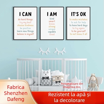 Expresii de desene animate Amazon pentru grădiniță, pictură suspendată pe pânză, pictură fără ramă, citate triplu inspiraționale, pictură decorativă pentru dormitorul copiilor