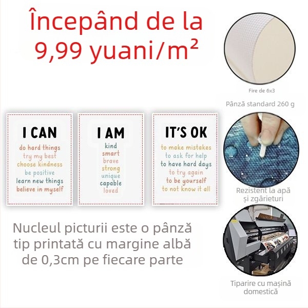 Expresii de desene animate Amazon pentru grădiniță, pictură suspendată pe pânză, pictură fără ramă, citate triplu inspiraționale, pictură decorativă pentru dormitorul copiilor