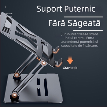 Suport pentru laptop cu răcire, reglabil, reglabil, în picioare, din aliaj de aluminiu, pentru birou, cu raft suspendat înălțime