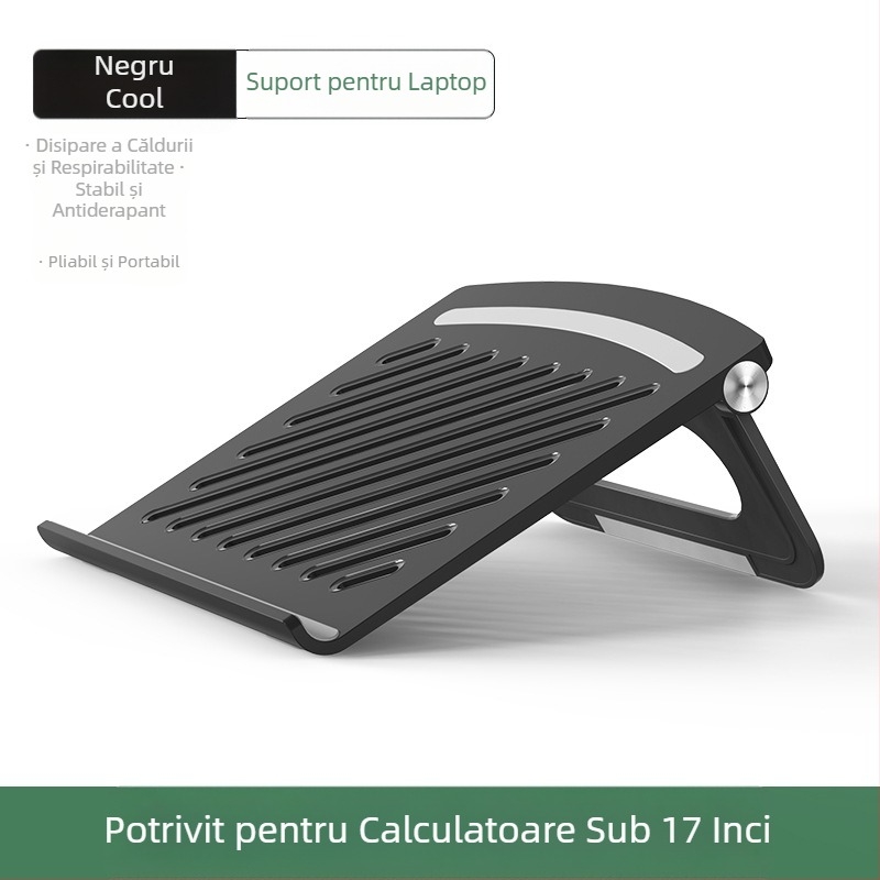 Suport pentru laptop cu răcire, reglabil, reglabil, în picioare, din aliaj de aluminiu, pentru birou, cu raft suspendat înălțime