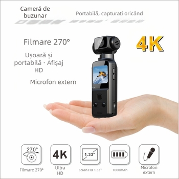 Cameră sport populară K1 de buzunar 4K HD, cameră sport portabilă pentru ciclism, rotație la 270°, vlog