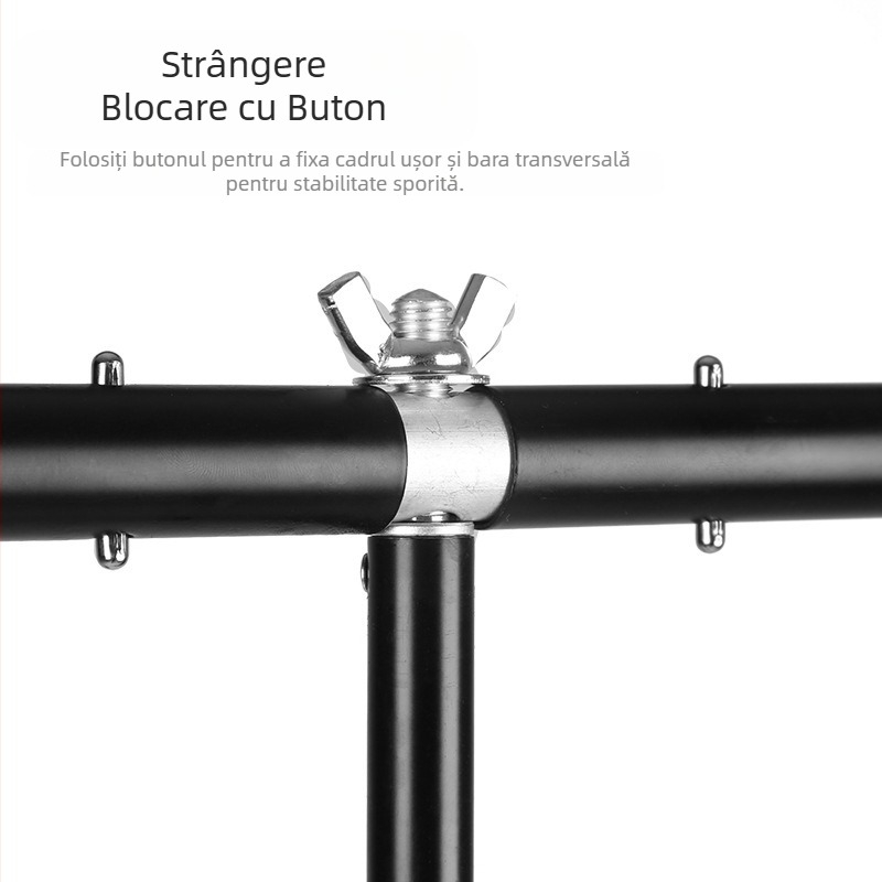 Fotografie telescopică în formă de T, suport de fundal Gantry, fundal pentru transmisie live, ecran verde, trepied, bară transversală, suport pentru fundal foto în formă de T