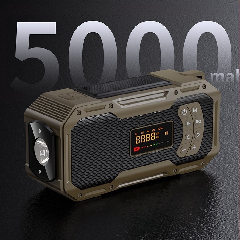 Difuzor Bluetooth solar multifuncțional portabil în aer liber Camping lumină radio lanternă reîncărcabilă de urgență audio