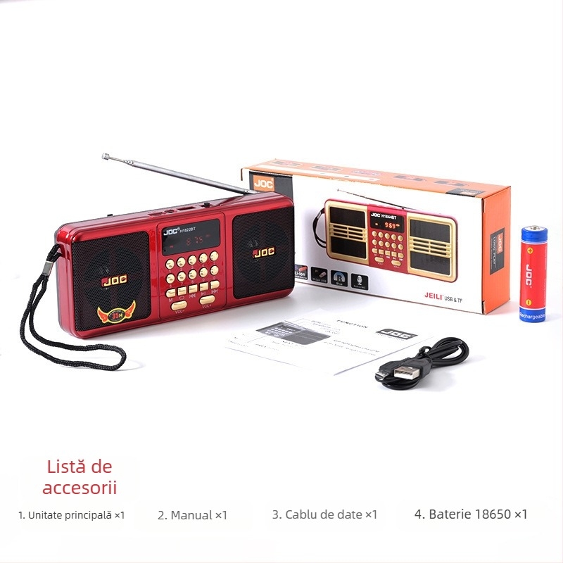 Radio portabil pentru vârstnici, radio cu bandă completă, multifuncțional, cu card, difuzor Bluetooth en-gros din fabrică