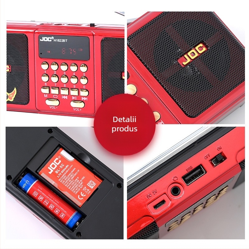 Radio portabil pentru vârstnici, radio cu bandă completă, multifuncțional, cu card, difuzor Bluetooth en-gros din fabrică