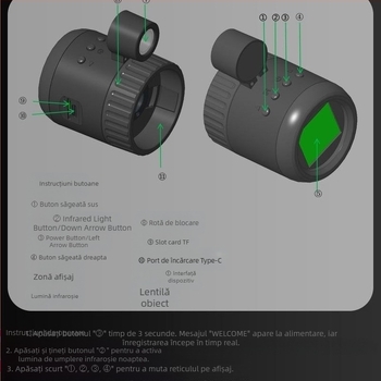 Telescop monocular cu infraroșu de înaltă definiție, ocular electronic pentru observarea păsărilor, telescop monocular astronomic, pescuit nocturn, ocular nocturn, ocular cu infraroșu de înaltă definiție