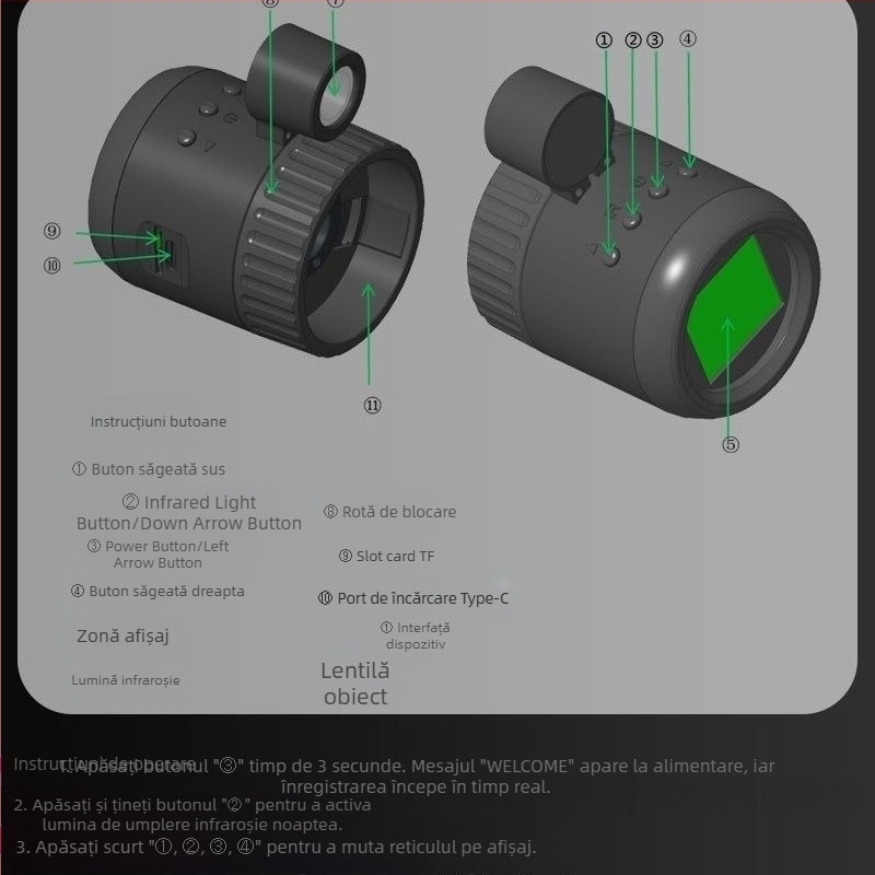 Telescop monocular cu infraroșu de înaltă definiție, ocular electronic pentru observarea păsărilor, telescop monocular astronomic, pescuit nocturn, ocular nocturn, ocular cu infraroșu de înaltă definiție