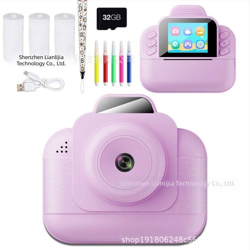 Aparat foto pentru copii Puzzle, imprimare foto transfrontalieră, imprimare HD termică, aparat foto pentru copii