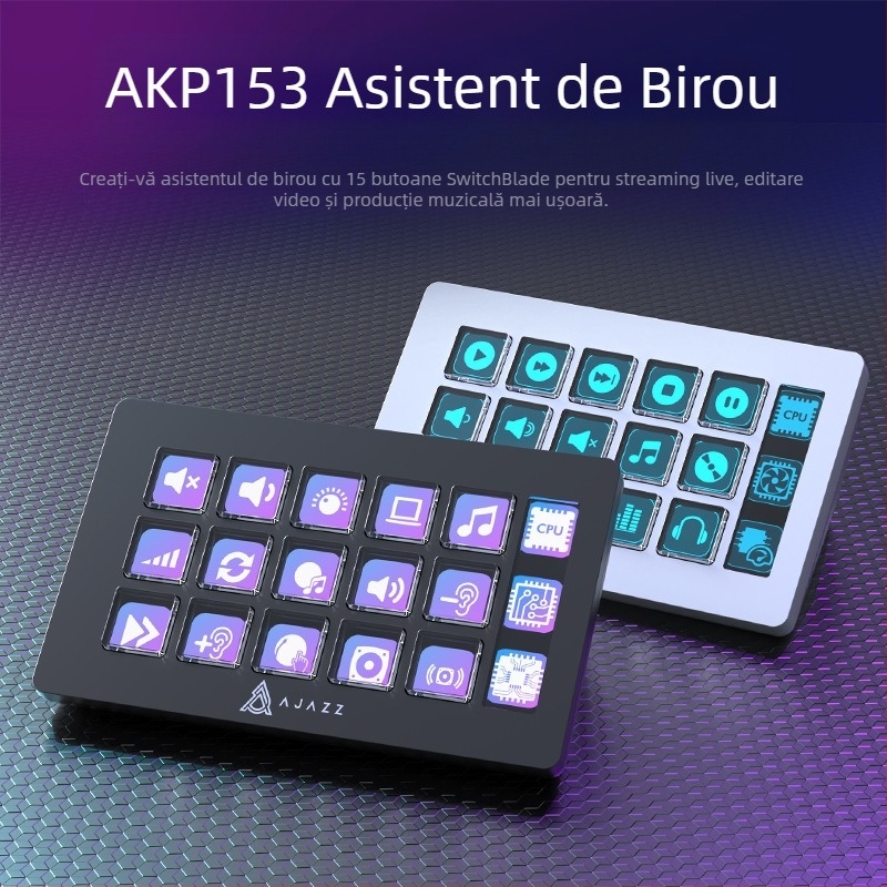 Consolă de asistență desktop Heijue Akp153, controler de panou pentru streaming live, gradare a culorilor pentru filme și televiziune, taste rapide programabile