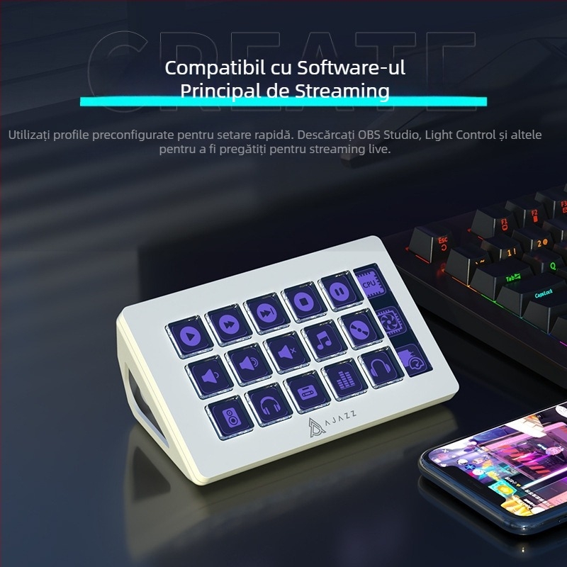 Consolă de asistență desktop Heijue Akp153, controler de panou pentru streaming live, gradare a culorilor pentru filme și televiziune, taste rapide programabile