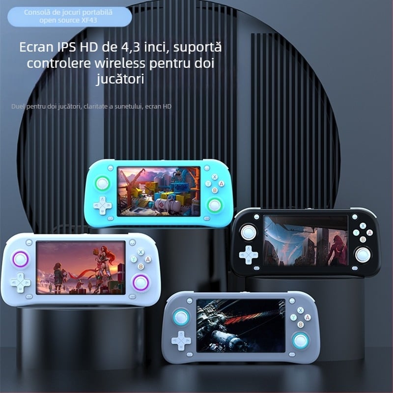 Consolă de jocuri portabilă Cross-Border Xf43 Open Source, cu ecran mare, conectabilă la acasă, cu funcție de arcade PS1 4.3