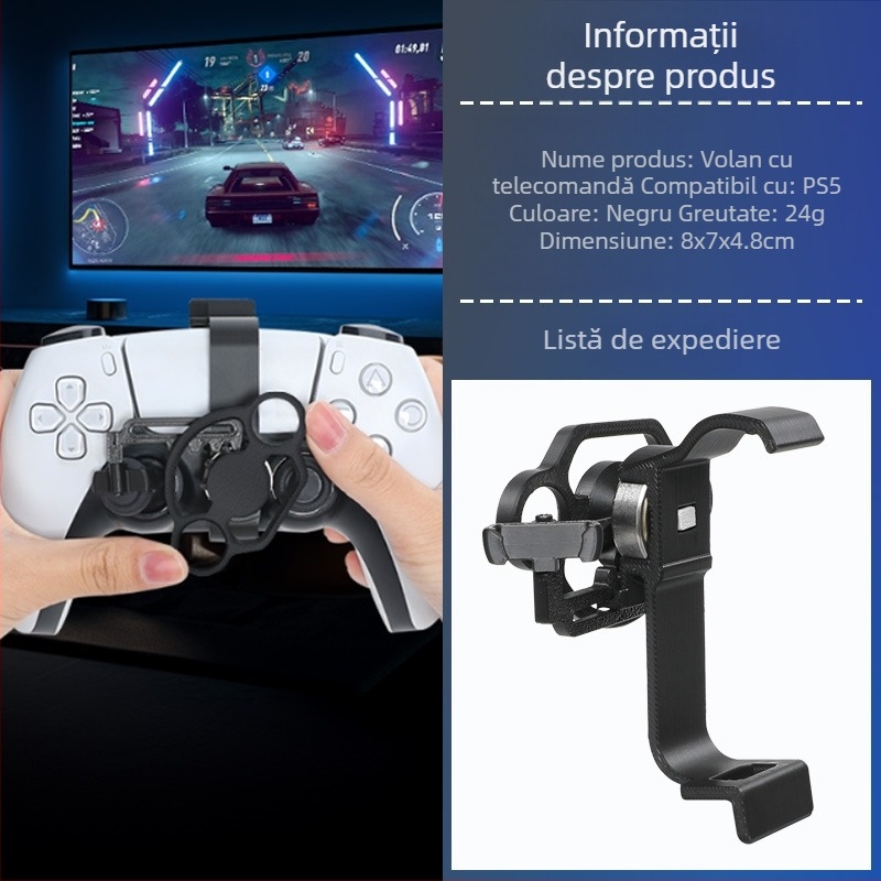 Aplicabil volanului original PS5 cu mâner basculant, mini volan de joc de curse PS5, accesorii periferice universale