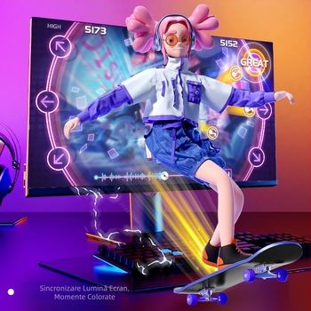 Lumină de atmosferă RGB pentru afișaj pe același ecran, lumină fantomă ambientală pentru jocuri desktop E-sports cu fundal de computer