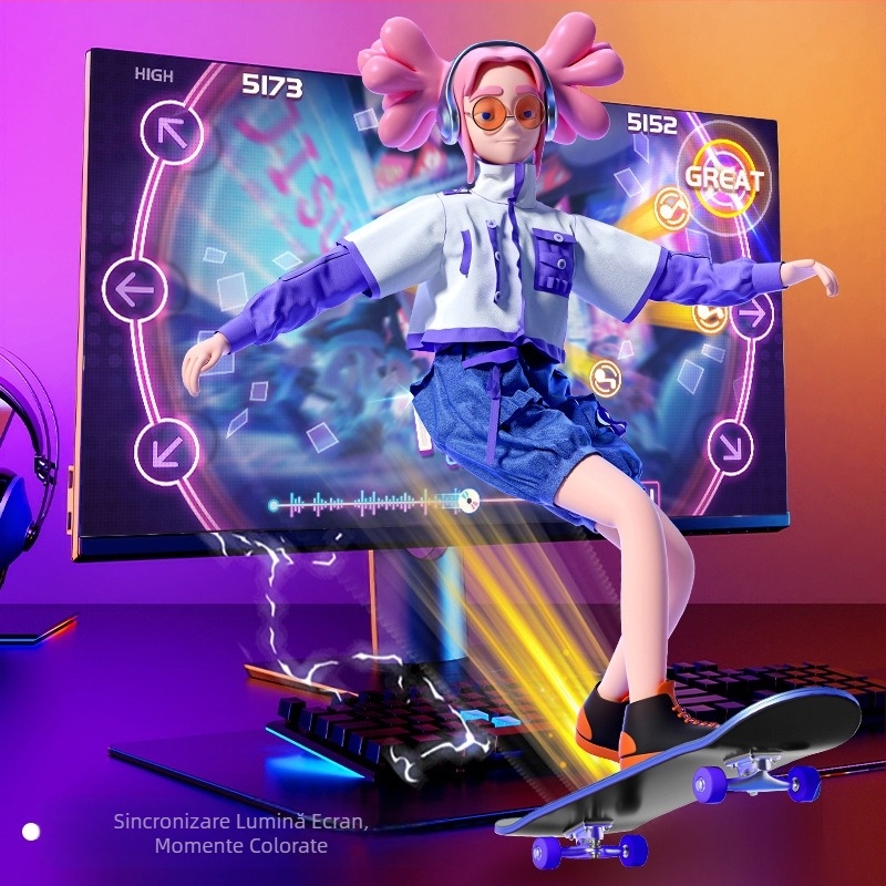 Lumină de atmosferă RGB pentru afișaj pe același ecran, lumină fantomă ambientală pentru jocuri desktop E-sports cu fundal de computer