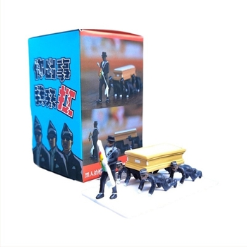 Figurină sicriu negru DIY plus purtători de sală dansanți, truc amuzant cu articole funerare africane