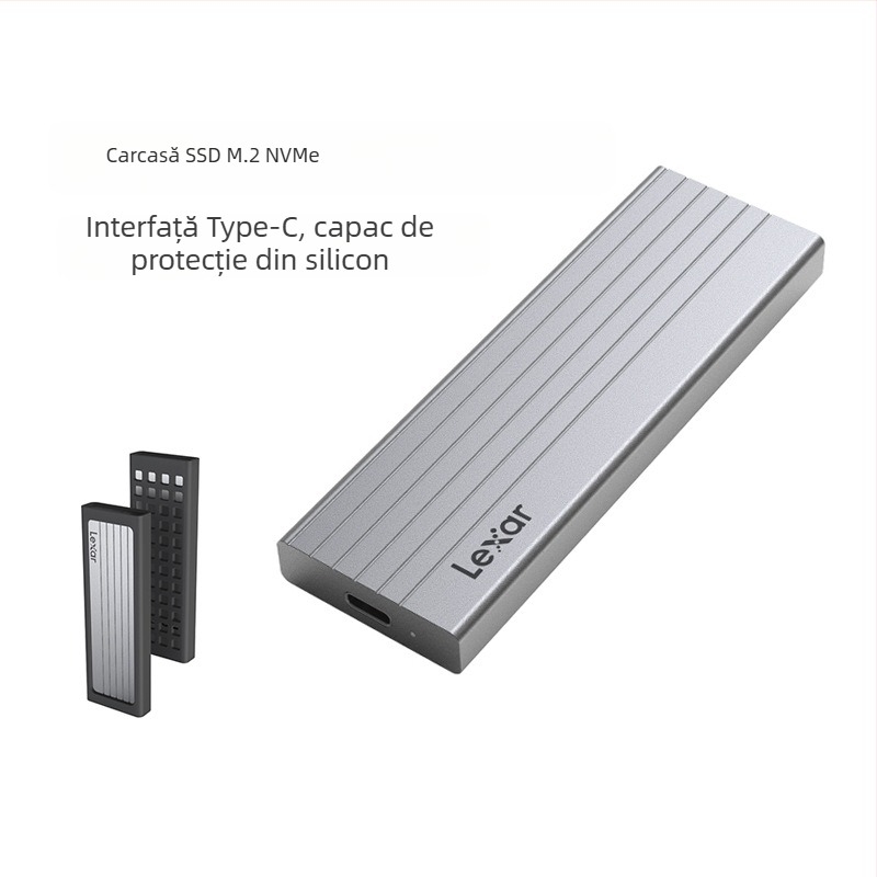 Carcasă pentru hard disk mobil Lexa E10/E6/E300/E350, M.2, NVMe/SATA, protocol Type-C 3.2