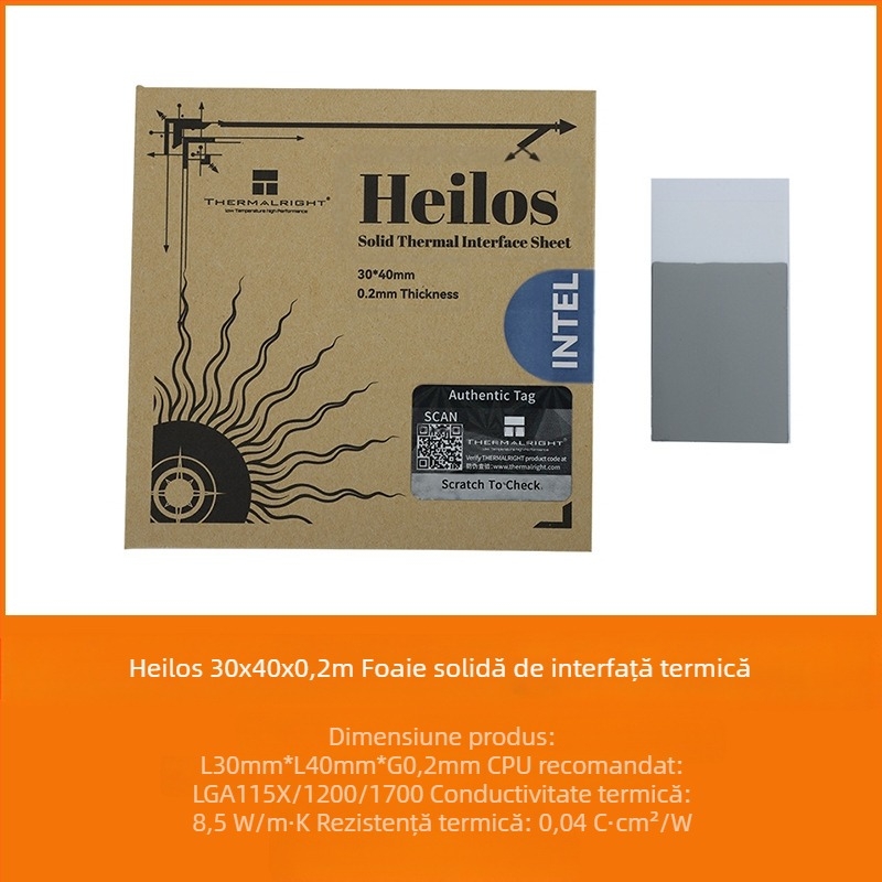Folia solidă de silicon termoconductiv Limin Heilos este potrivită pentru disiparea căldurii în diverse scene, cu o conductivitate termică de 8,5 W/mk².