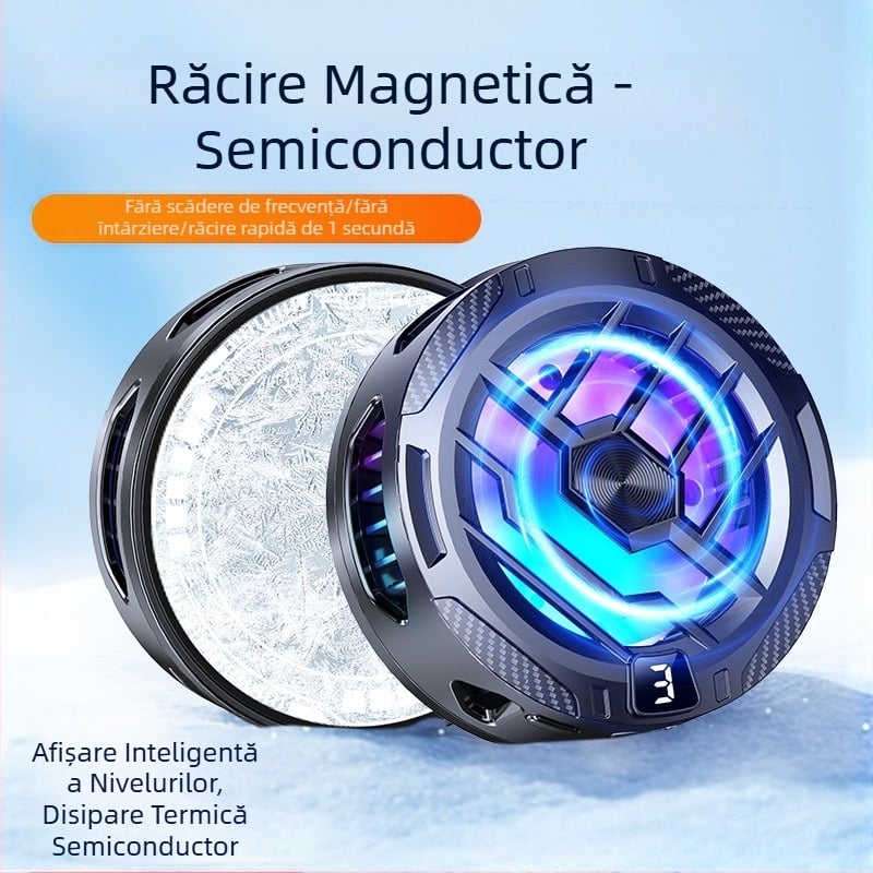 Radiator telefon mobil cu afișaj digital inteligent, clip magnetic spate, două în unu, cooler, transmisie live, semiconductor, artefact de răcire
