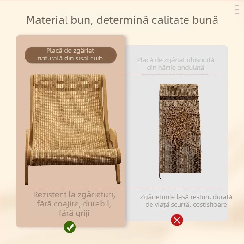 Placă de zgâriat pentru pisici din sisal, cuib de pisică rezistent la uzură, jucărie pentru pisică, placă cu gheare pentru pisică, rezistentă la zgârieturi, consumabile pentru animale de companie, fotoliu reclinabil pentru pisici