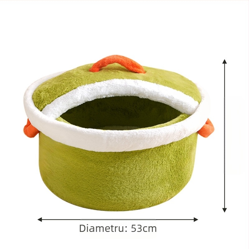 Internet Celebrity Safety Pot Cover Cat House Dog Canisă Moale și Confortabilă Iarnă Caldă Închisă Siguranță Cat Nest Pet Supplies