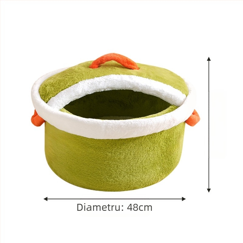 Internet Celebrity Safety Pot Cover Cat House Dog Canisă Moale și Confortabilă Iarnă Caldă Închisă Siguranță Cat Nest Pet Supplies