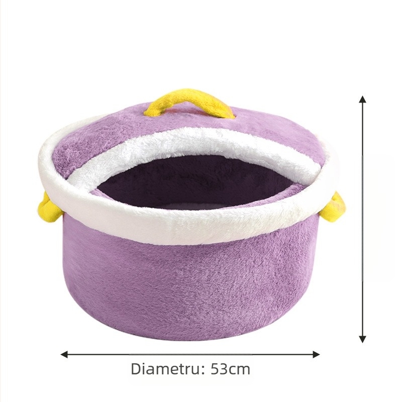 Internet Celebrity Safety Pot Cover Cat House Dog Canisă Moale și Confortabilă Iarnă Caldă Închisă Siguranță Cat Nest Pet Supplies