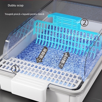 Litiera pentru pisici, semi-închisă, rezistentă la miros, extra-mare, pentru toaletă, pentru pisici, articole pentru animale de companie, anti-stropire, extra-mare, transfrontalieră