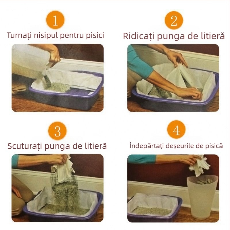 Sac de litiera pentru pisici, plasă de filtrare pentru litiera pentru pisici, sac de litiera pentru pisici leneșe, lopata pentru pisici, rahat de pisici, poate fi reciclat gratuit, lopata pentru rahat, sac de cules, sac de nisip pentru pisici