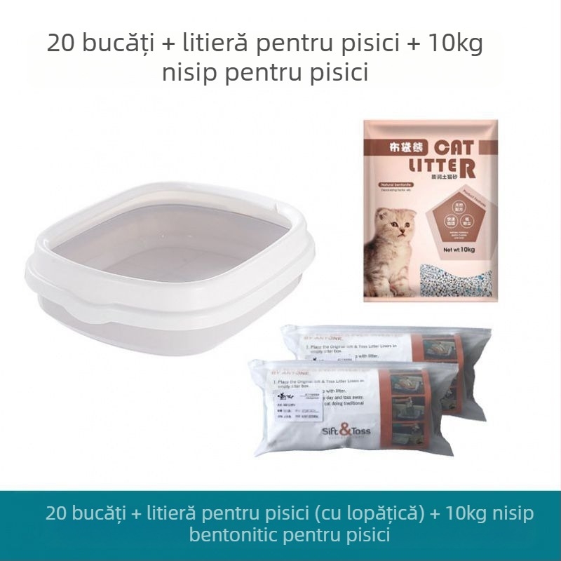 Sac de litiera pentru pisici, plasă de filtrare pentru litiera pentru pisici, sac de litiera pentru pisici leneșe, lopata pentru pisici, rahat de pisici, poate fi reciclat gratuit, lopata pentru rahat, sac de cules, sac de nisip pentru pisici