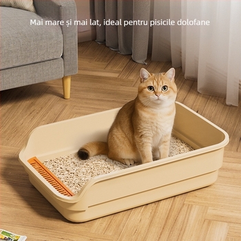 Pisici de toaletă pentru pisici, extra-mare, deschis, semi-închis, mare, extra-mare, cu păr anti-stropire sporit