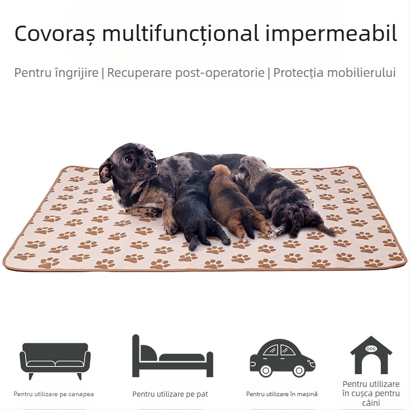 Scutec lavabil anti-urină antiderapant pentru animale de companie, scutec absorbant repetat pentru dresajul câinilor și pisicilor