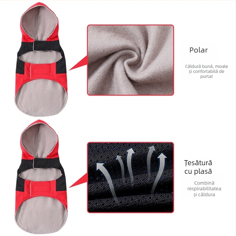 Transfrontaliere toamnă și iarnă nouă pelerină de ploaie pentru câini cu blocuri de culoare, haine pentru câini de companie, nou brand la modă pentru câini mici