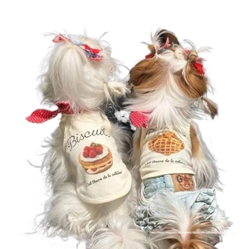 Vestă de câine pentru animale de companie, vestă de pluș malteză, ursuleț de pluș, cowboy, pisică, vară subțire, primăvară și vară, vestă de marinar, guler