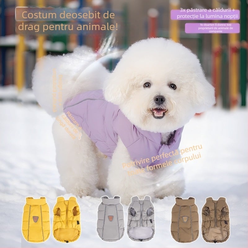 Haine de câine transfrontaliere, îngroșate, calde, fără mâneci, fără restricții, strânse, calde, pentru câini, toamna și iarna, en-gros