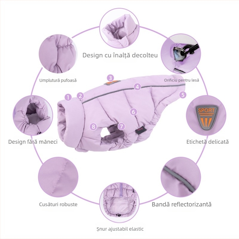 Haine de câine transfrontaliere, îngroșate, calde, fără mâneci, fără restricții, strânse, calde, pentru câini, toamna și iarna, en-gros