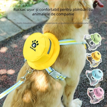 Nou animal de companie câine auto-rucsac dopamină lesă Teddy mici și mijlocii câini și pisici vestă stil ham en-gros