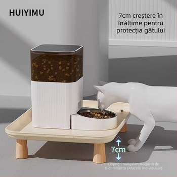 Protecție gât placă ridicată pisică hrănitor automat pentru animale de companie etanșă câine cu diametru mare placă pisică bol hrană suport Placemat