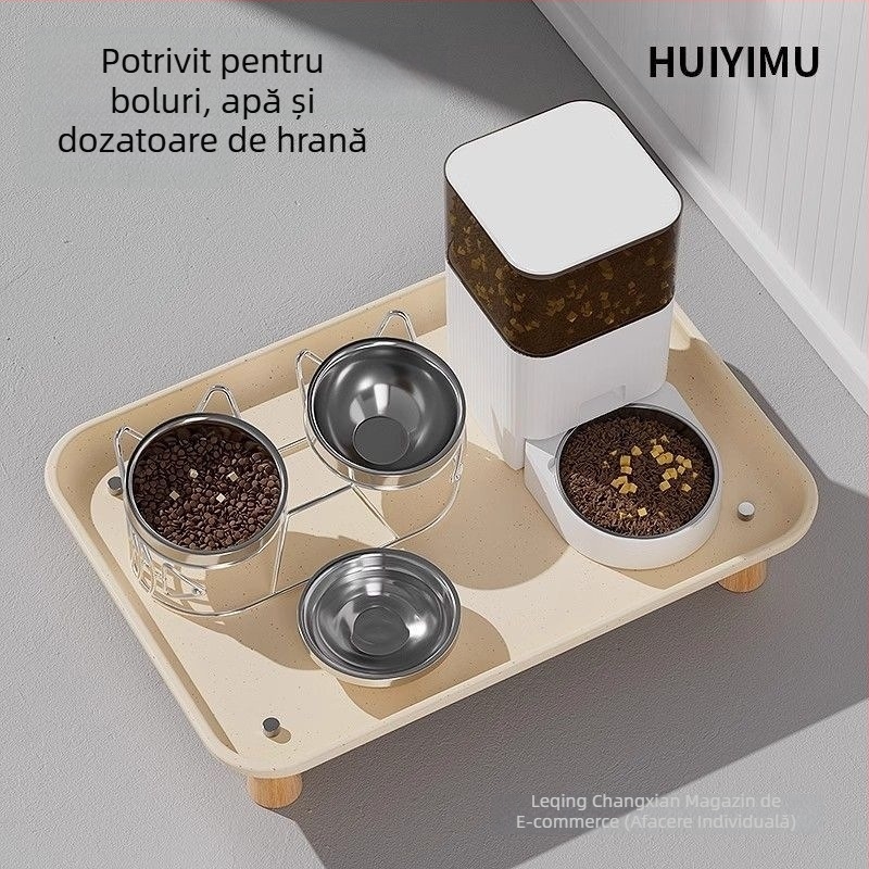 Protecție gât placă ridicată pisică hrănitor automat pentru animale de companie etanșă câine cu diametru mare placă pisică bol hrană suport Placemat