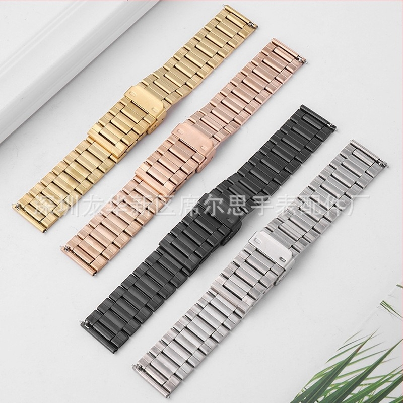 Pentru Huawei GT3, curea de ceas din oțel inoxidabil cu cataramă dintr-o singură bucată, cu trei mărgele, en-gros