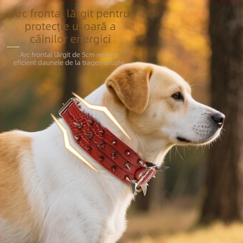 Zgardă pentru animale de companie cu nit, model crocodil, dinți de lup, lărgiți, curbați, puternici, anti-mușcături, cu ridicata