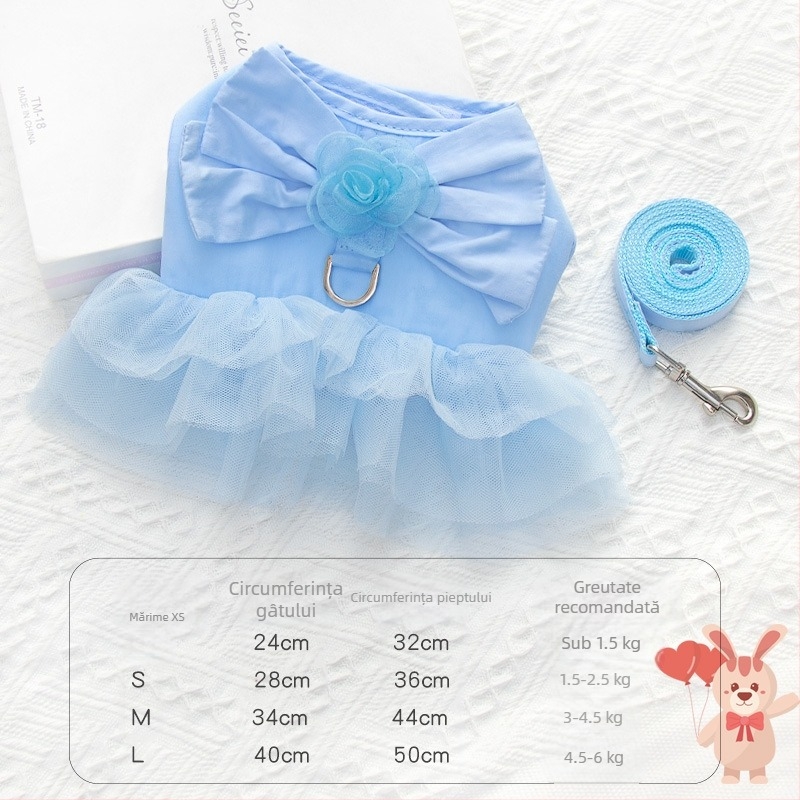 Curea de piept transfrontalieră pentru cățeluș, frânghie de tracțiune, stil vestă, anti-rupere cu arc, pentru câini de talie mică și mijlocie, Bixu Teddy, lanț pentru câini de mers pe jos