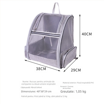 Rucsac Amazon Explosives pentru animale de companie, rucsac portabil pentru câini și pisici, geantă respirabilă pentru piept de vară pentru animale de companie