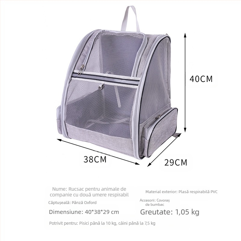 Rucsac Amazon Explosives pentru animale de companie, rucsac portabil pentru câini și pisici, geantă respirabilă pentru piept de vară pentru animale de companie