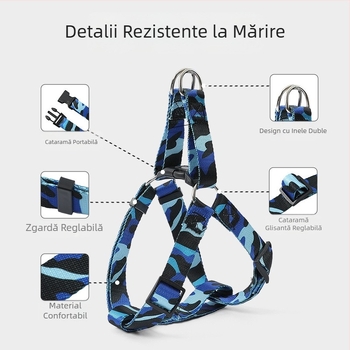 Ham pentru animale de companie transfrontalier nou, elastic, rezistent la explozii, frânghie de tracțiune pentru câini de dimensiuni mici și mijlocii, stil vestă, set de frânghii de mers pe jos pentru câini