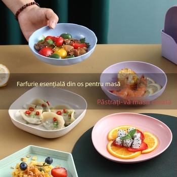 Farfurie din porțelan japonez pentru uz casnic, farfurie pentru gustări de fructe cu bază, farfurie mică creativă din plastic, tavă pentru gunoi