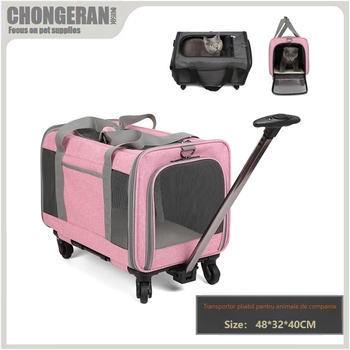 Cărucior de ieșire pentru animale de companie, capacitate mare, cărucior de mare capacitate, cușcă pentru pisici, găzduiește două pisici, rucsac respirabil, artefact de ieșire pentru câini