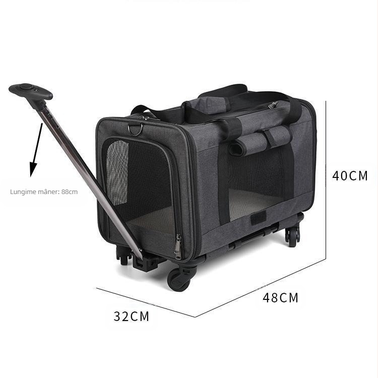 Cărucior de ieșire pentru animale de companie, capacitate mare, cărucior de mare capacitate, cușcă pentru pisici, găzduiește două pisici, rucsac respirabil, artefact de ieșire pentru câini